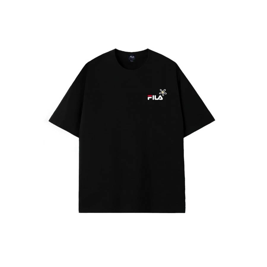 FILA T Shirts Unisex Black Crew Neck Moderate