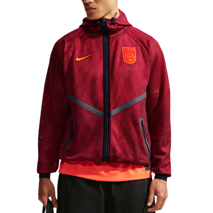 Nike Nike Jackets Men's Team Red/Bright Dark Red/Ochre Yellow Hooded Non Detachable Moderate Other