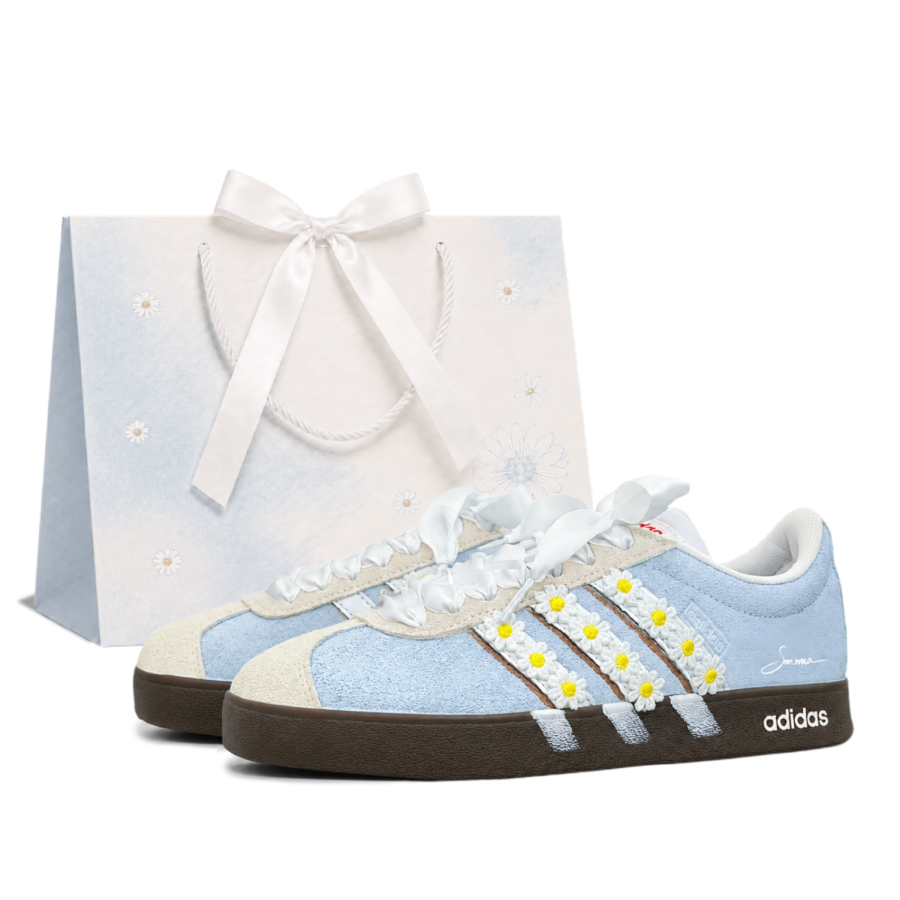 Adidas Adidas VL COURT 2.0 German Army Trainers Unisex Low Top Blue/Brown/Yellow