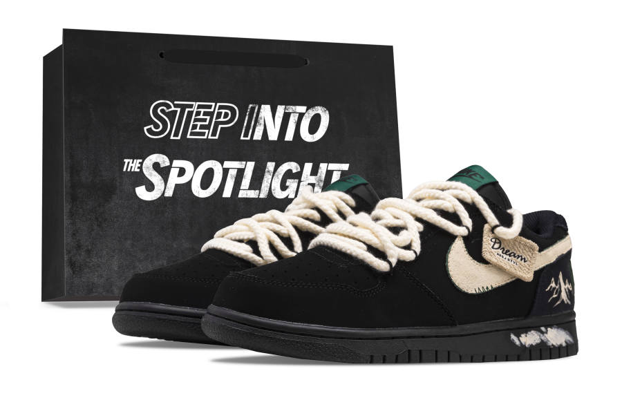 Nike Nike Big Skateboard Shoes Unisex Low Top Black/Green/Beige