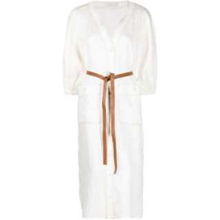 Zimmermann Long Sleeved Dresses Women's White V Neck Moderate Midi Skirt