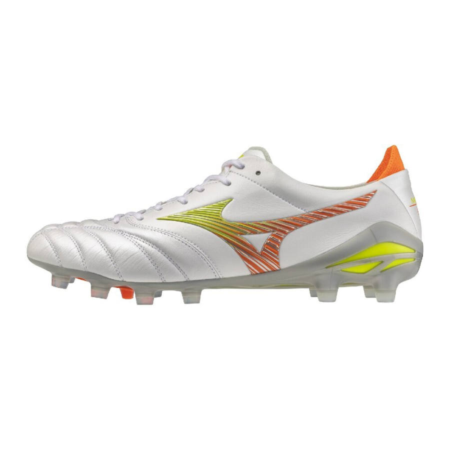 Mizuno Morelia Neo V Soccer Shoes Unisex Ultra White/Yellow/Orange
