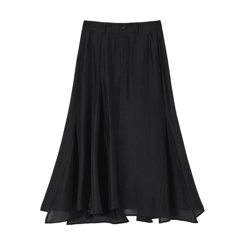 XIANGYING Casual Long Skirts Women's Black Moderate