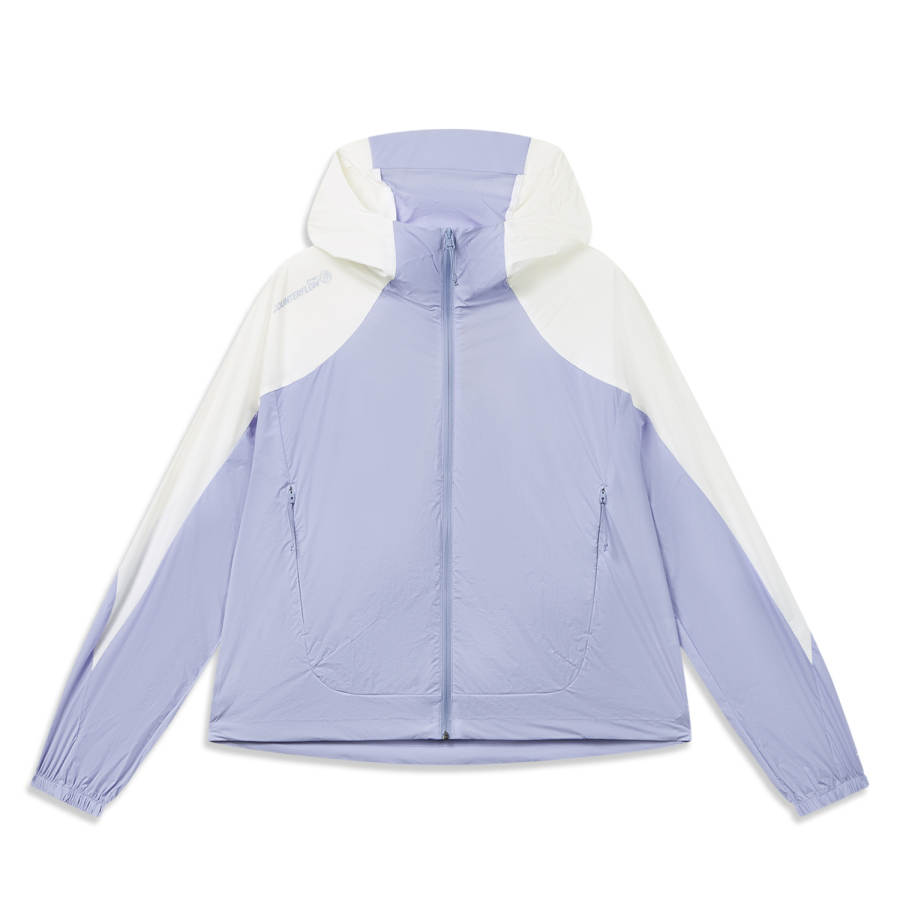 Li-Ning Li Ning Outdoor CF Tracing Trench Coats Women's Galactic Purple/White Hooded Non Detachable Moderate Straight Fit