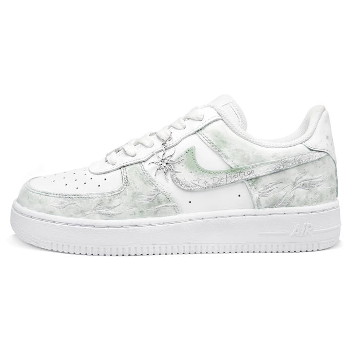 Nike Nike Air Force 1 Skateboard Shoes Unisex Low Top White/Green/Silver