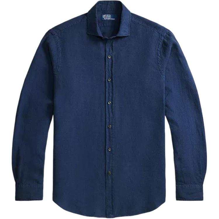 Polo Ralph Lauren Shirts Men's Marine Blue Lapel Moderate Other