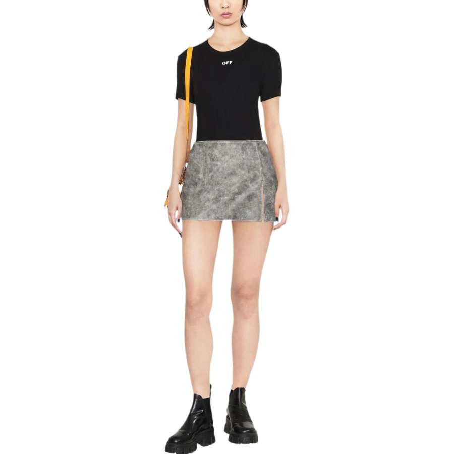 OFF-WHITE OFF-WHITE logo-print ribbed T-shirt