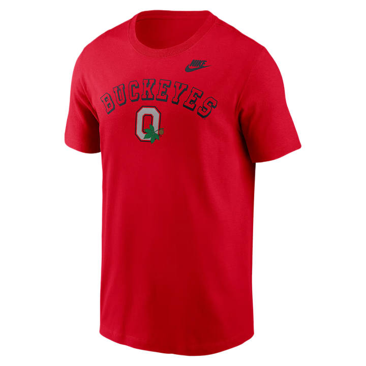 Nike Nike College T Shirts Men's Red Crew Neck Moderate