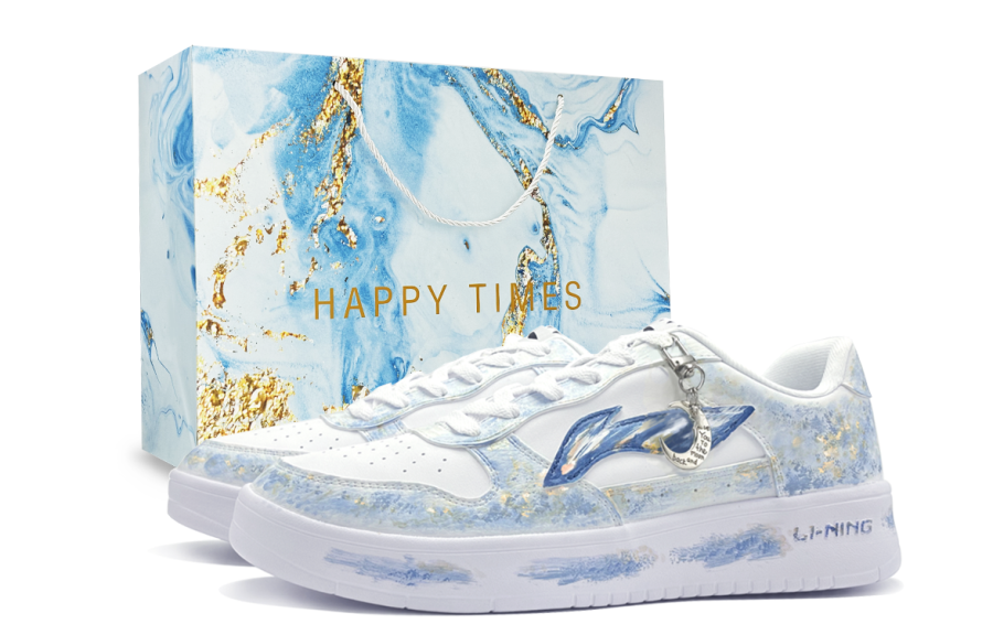 Li-Ning Li Ning Floating Boat Cloudy Starry Sea, Horse Year CNY Synthetic Leather Slip Resistant Waterproof Abrasion Resistant