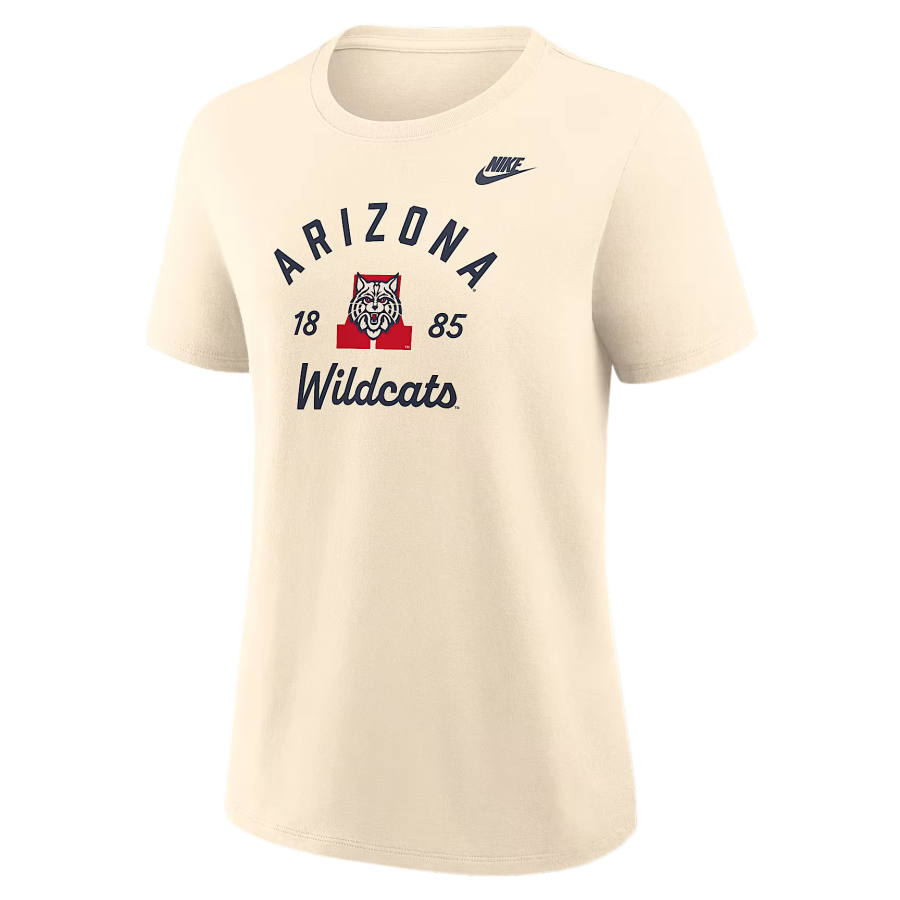 Nike Nike College T Shirts Women's Natural Crew Neck Moderate