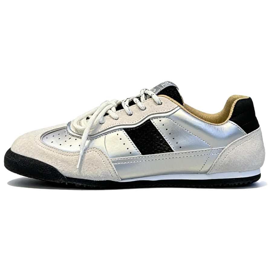 JBBCN JBBCN German Army Trainers Men's Low Top White Black Silver
