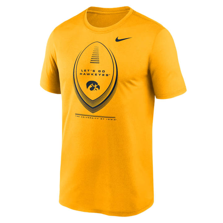 Nike Nike Dri Fit College T Shirts Men's Gold Crew Neck