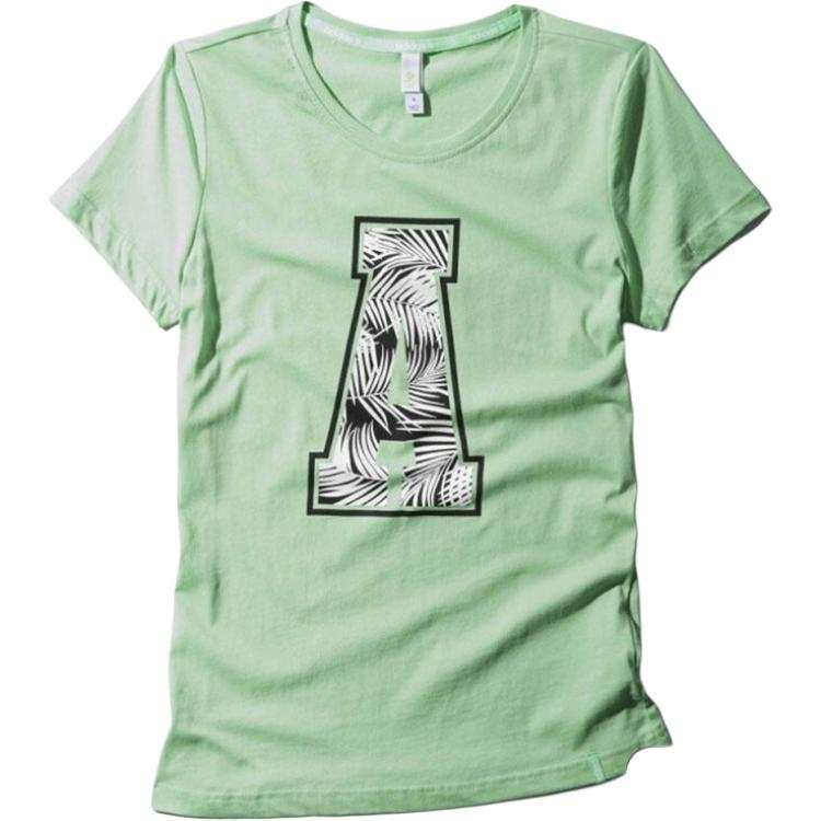 Adidas Adidas T Shirts Women's Green Crew Neck Moderate Straight Fit