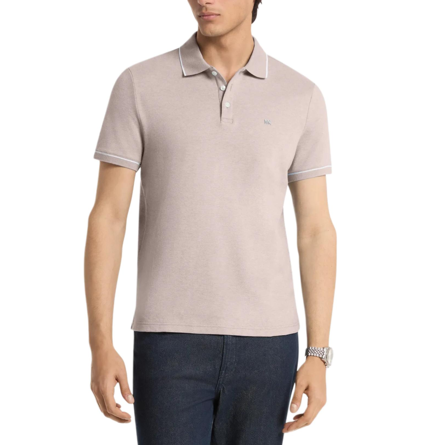 MICHAEL KORS Polo Shirts Men's Light Purple Polo Collar Moderate Straight Fit