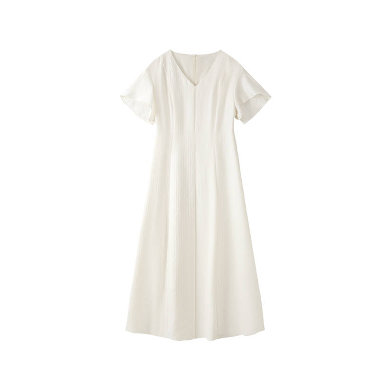 XIANGYING Short Sleeved Dresses Women's Ecru Moderate