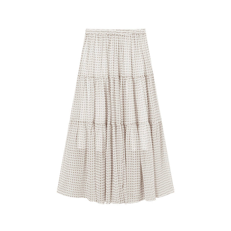 XIANGYING Casual Long Skirts Women's Apricot Moderate
