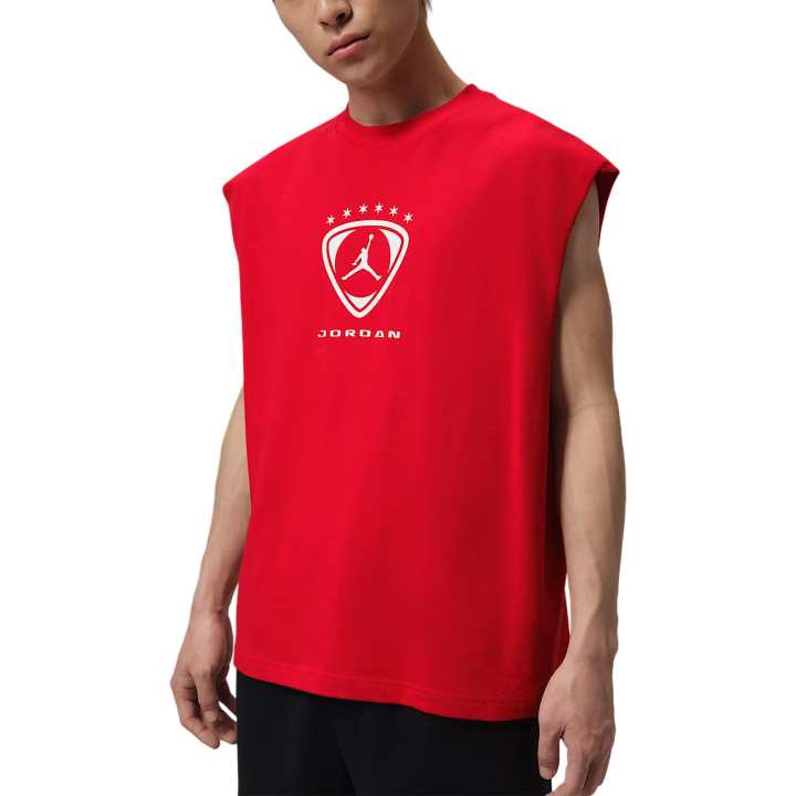 Jordan Jordan Brooklyn Tank Tops Men's University Red/White Crew Neck Moderate Other