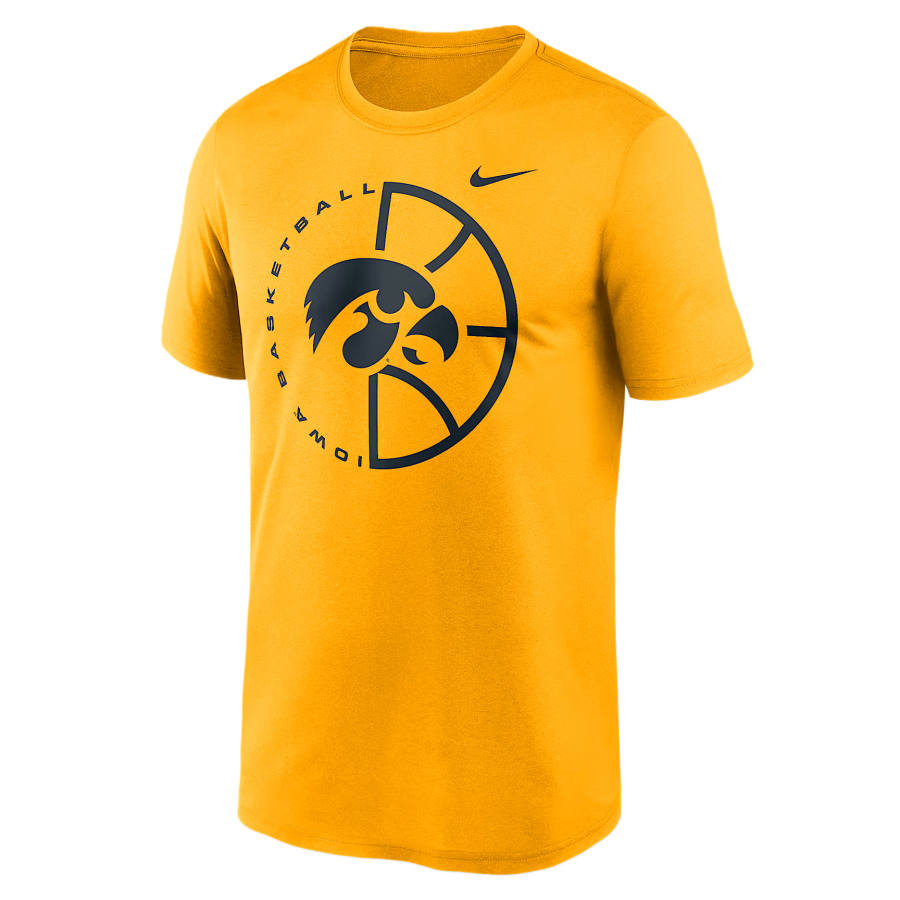 Nike Nike Dri Fit College T Shirts Men's Gold Crew Neck