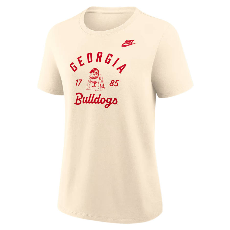 Nike Nike College T Shirts Women's Natural Crew Neck Moderate