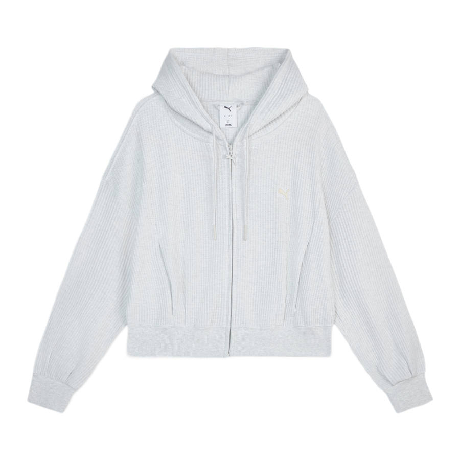 PUMA Jackets Women's White Hooded Non Detachable Moderate Straight Fit
