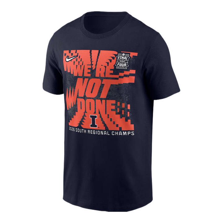 Nike Nike College T Shirts Men's Marine Blue/Orange/White Crew Neck Moderate