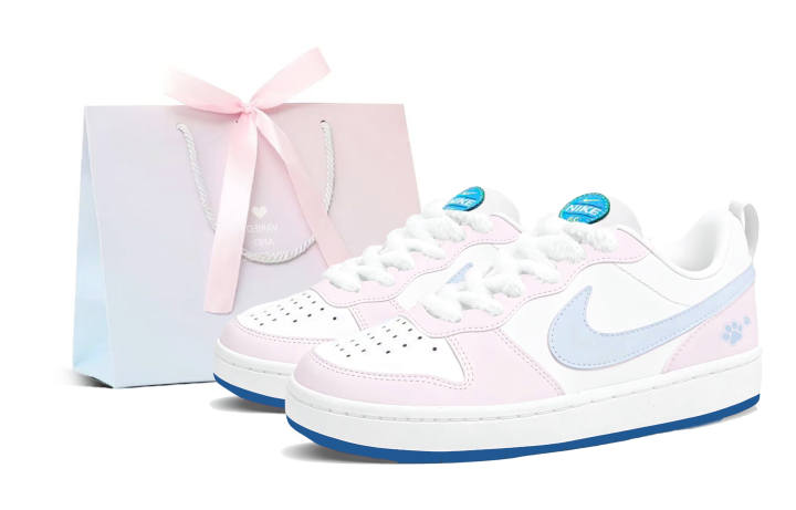 Nike Nike Court Borough Skateboard Shoes Women's Low Top Blue, Pink