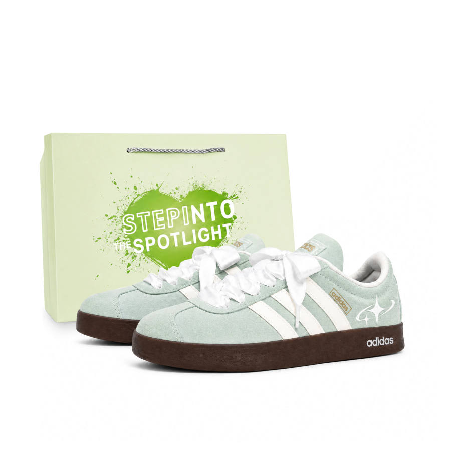 Adidas Adidas VL COURT 2.0 Skateboard Shoes Unisex Low Top Green/Beige