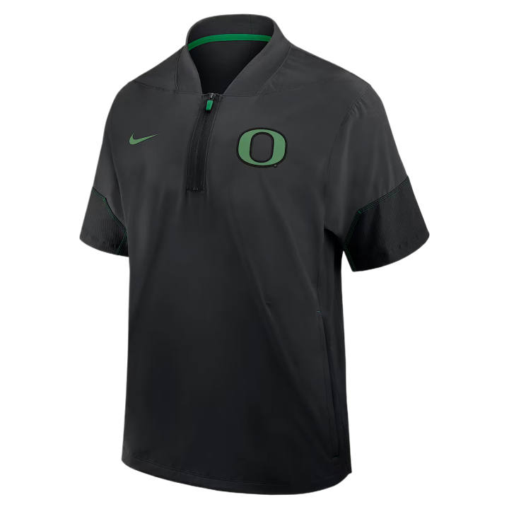 Nike Nike Jackets Men's Black/Green Baseball Collar Moderate Straight Fit