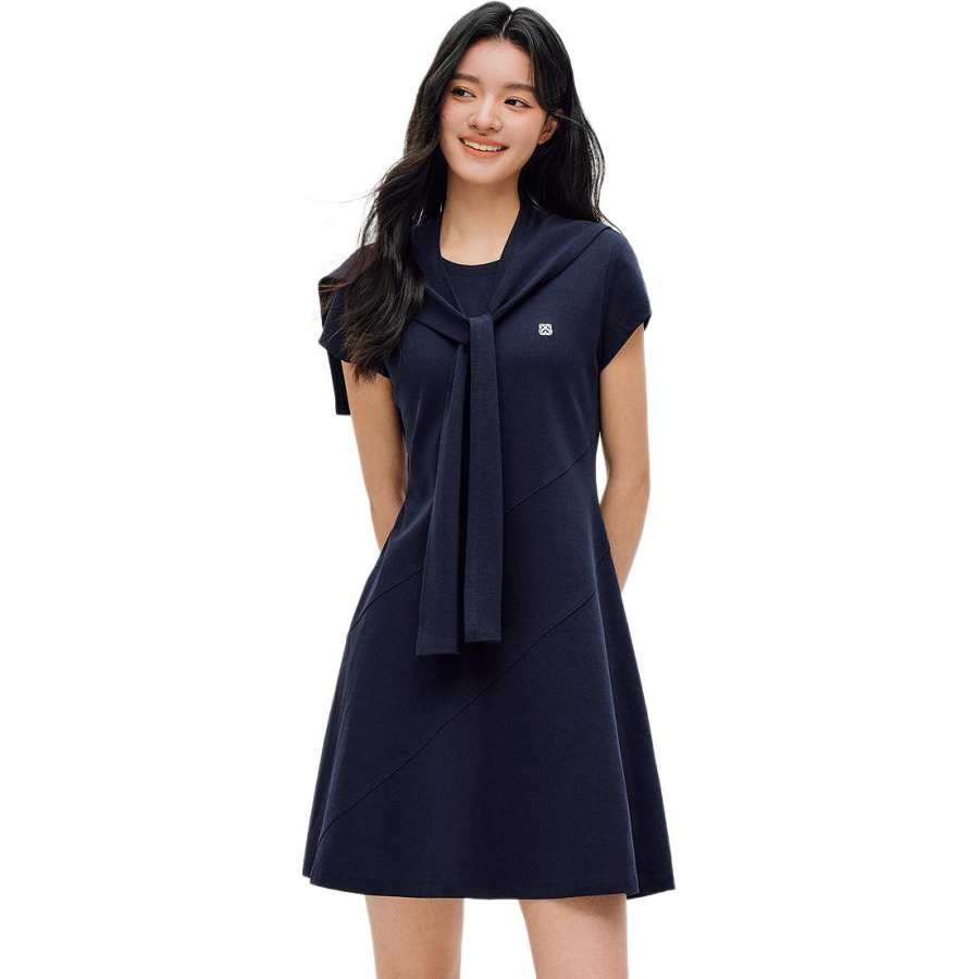 Semir Mall Same Style Women's Apparel Short Sleeved Dresses Women's Crew Neck Moderate Short Skirt