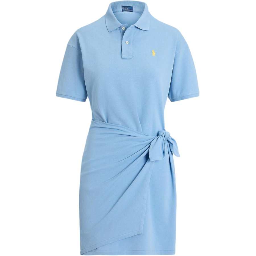 Polo Ralph Lauren Short Sleeved Dresses Women's Pink/Blue Polo Collar Moderate Short Skirt