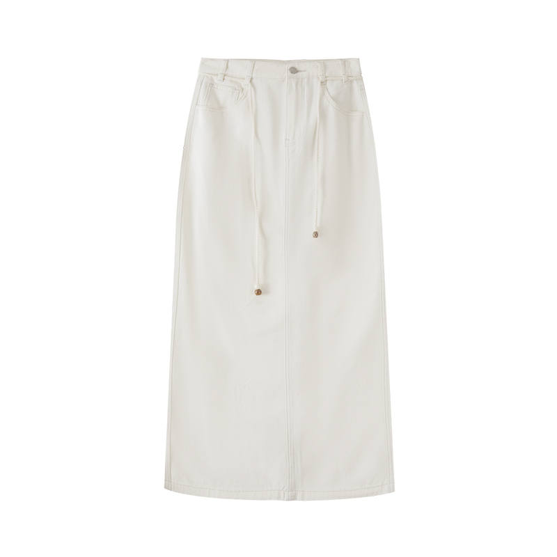 XIANGYING Casual Long Skirts Women's Ecru Moderate