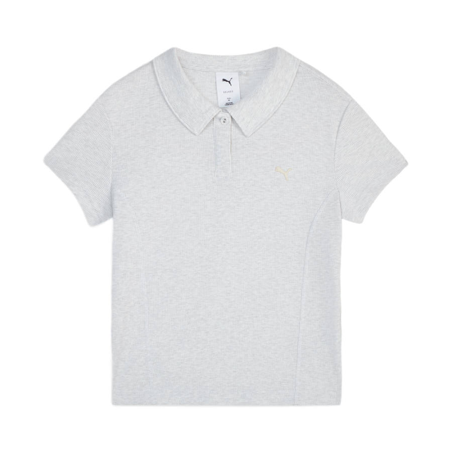 PUMA ESSENTIALS Polo Shirts Women's White Lapel Moderate Straight Fit