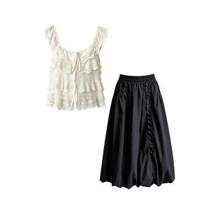 MARIE·COCO Two Piece Skirt Sets Women's Camisole Moderate Midi Skirt