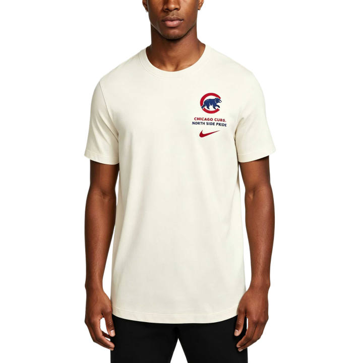 Nike Nike Chicago Cubs T Shirts Men's Cream Crew Neck Moderate