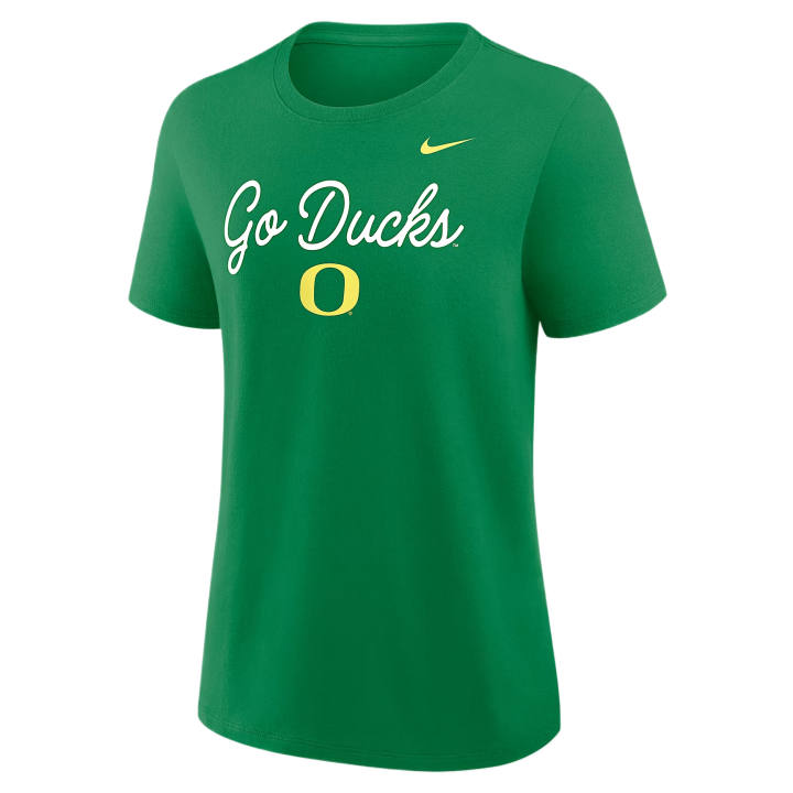 Nike Nike College T Shirts Women's Green Crew Neck Moderate