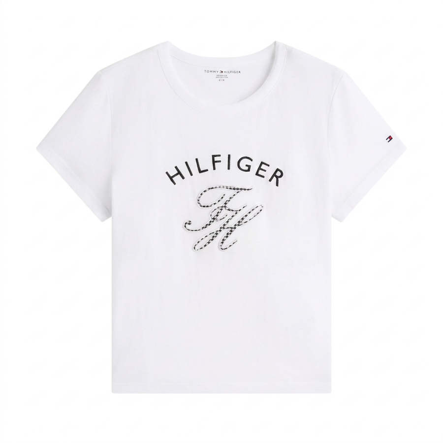 Tommy Hilfiger T Shirts Women's Ecru Crew Neck