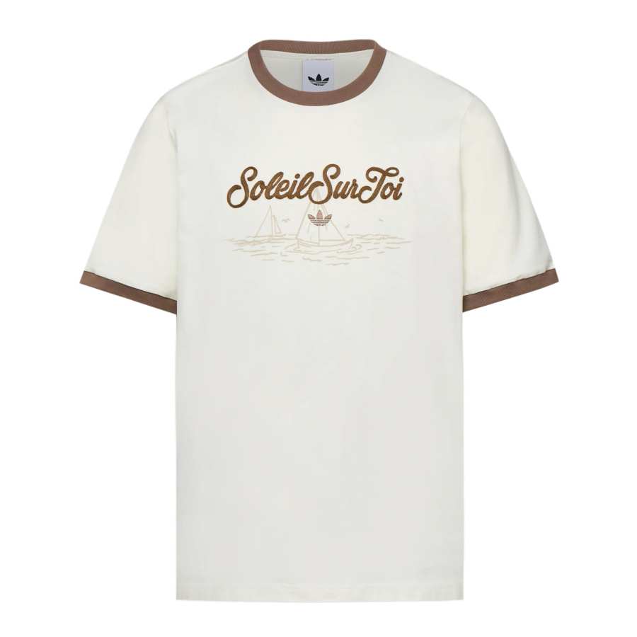 Adidas Originals T Shirts Men's Jade White Crew Neck Moderate