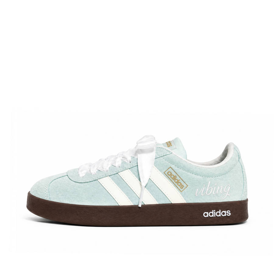 Adidas Adidas VL COURT 2.0 Skateboard Shoes Unisex Low Top Green/Beige