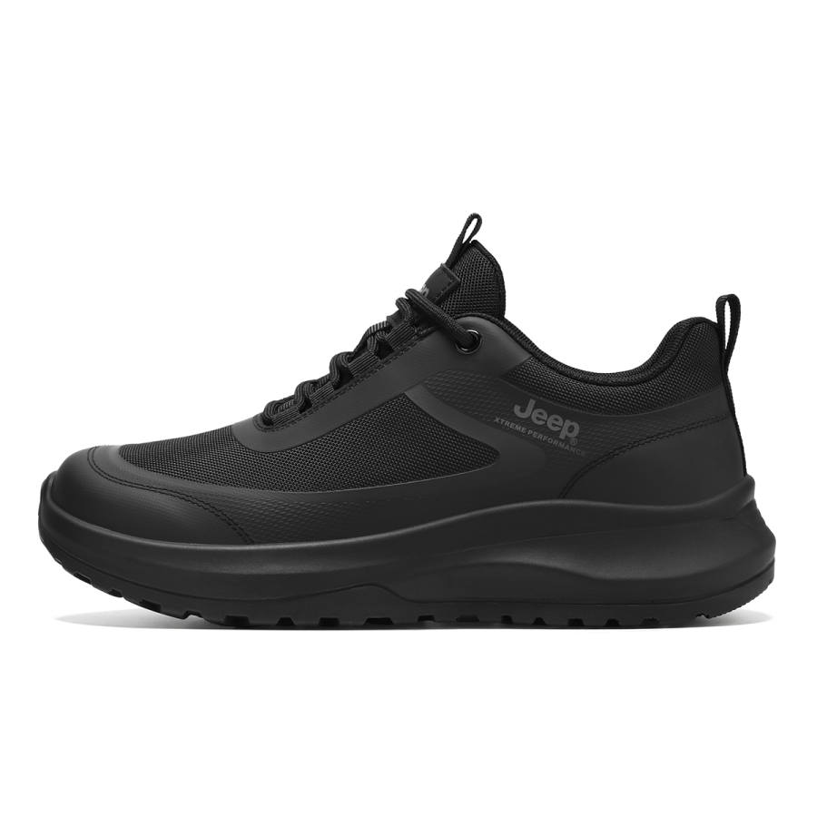 Jeep Cushioning Abrasion Resistant Breathable Height Increasing Low top Outdoor Shoes Men's Black