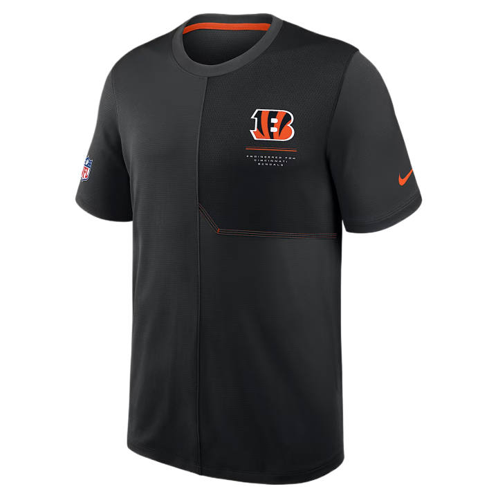 Nike Nike Dri Fit T Shirts Men's Black/University Orange Crew Neck Moderate
