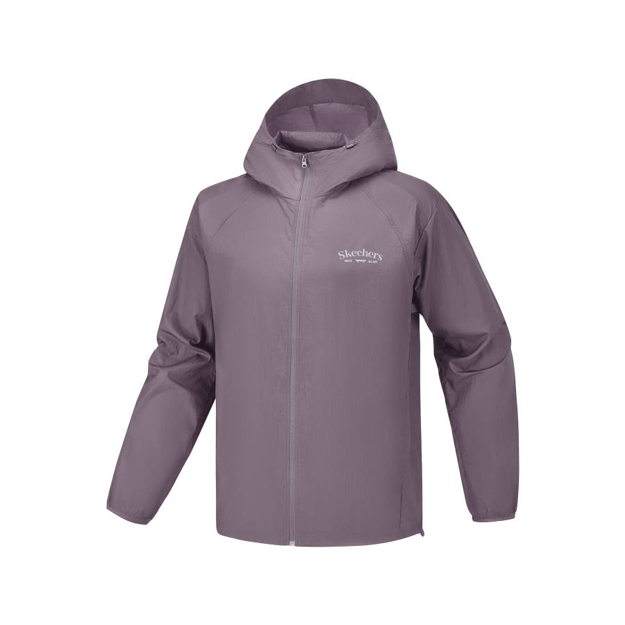 Skechers Sun Protection Jackets Men's Dark Purple Gray Hooded Non Detachable Moderate Straight Fit