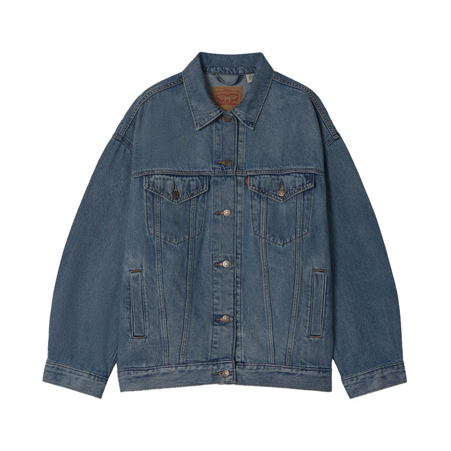 Levis Levis Cropped Coats Women's Light Blue Lapel Moderate