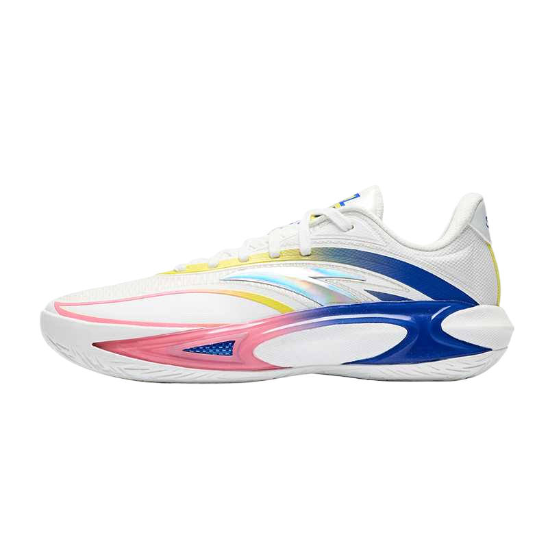 ANTA Fengmang 3 Basketball Shoes Men's Low Top Papyrus White/Platinum Yellow/Electric Blue