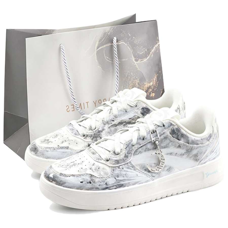 Anta Easy Artemis Moon Shopping Bag Low top Casual Skate Shoes Unisex Gray White