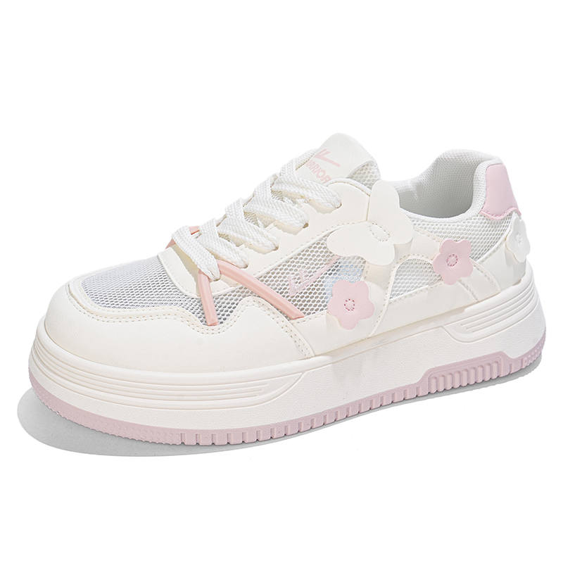 WARRIOR Skateboard Shoes Women's Low Top Beige Pink