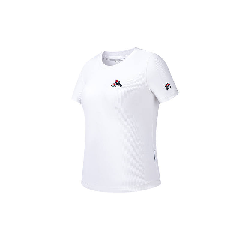 FILA Tennis T Shirts Women's Jade White Crew Neck Moderate Other