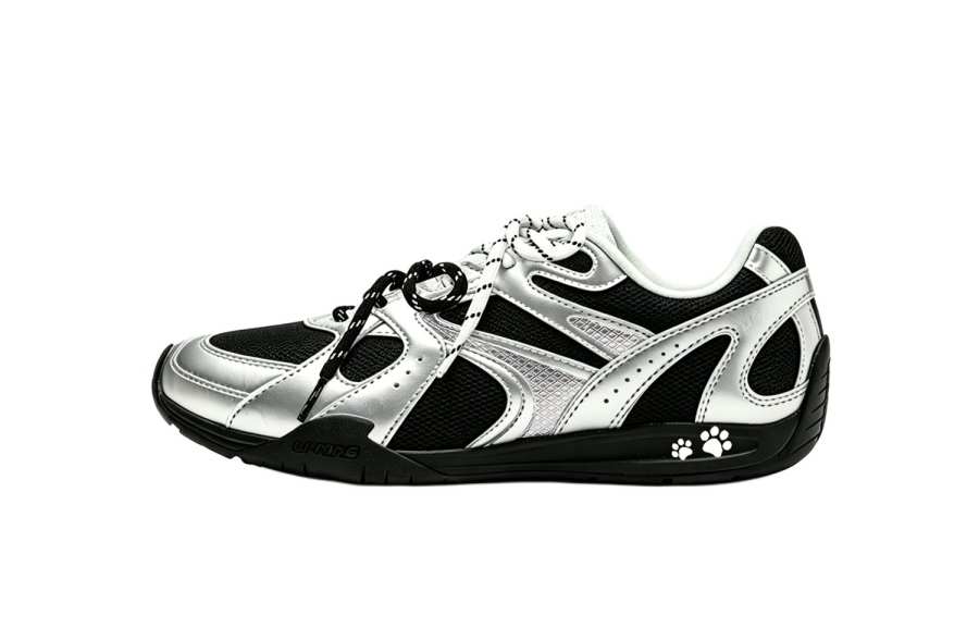 Li-Ning Li Ning Film Retro Casual Shoes Women's Low Top Silver & Black & White