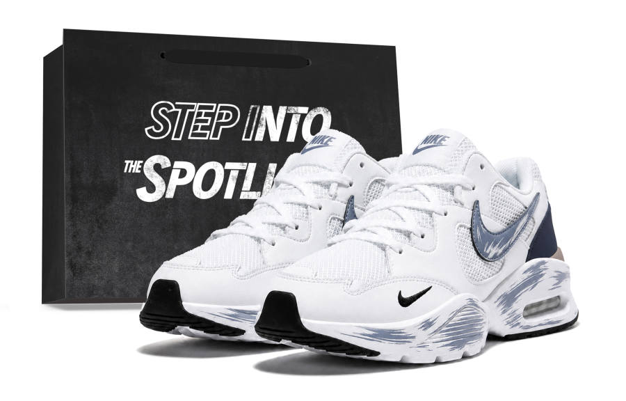 Nike Nike Air Max Fusion Running Shoes Unisex Low Top White/Haze Blue/Navy Blue/Warm Gray Beige