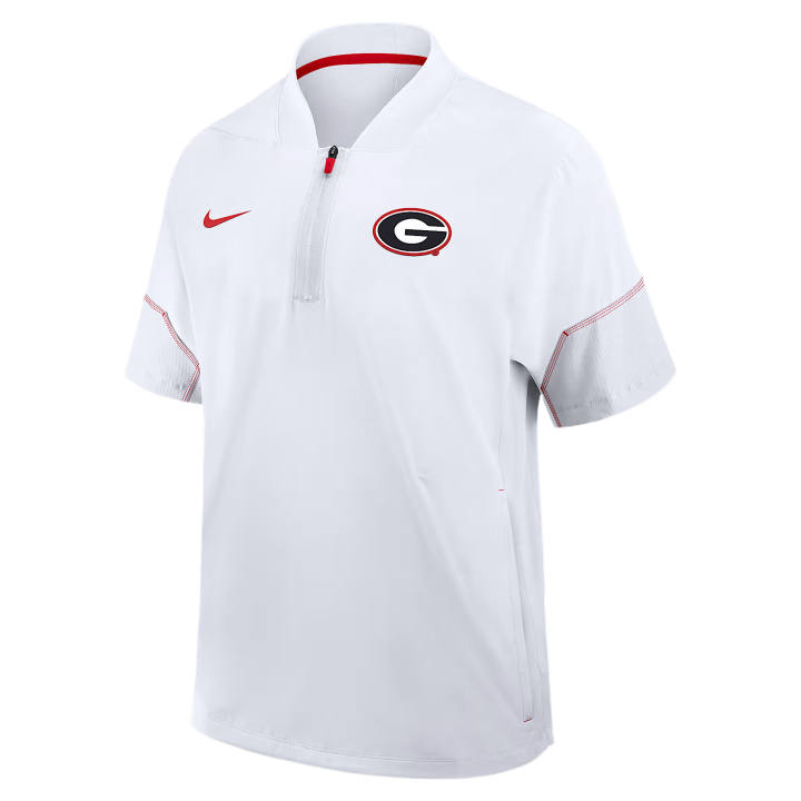 Nike Nike Jackets Men's White/University Red Baseball Collar Moderate Straight Fit