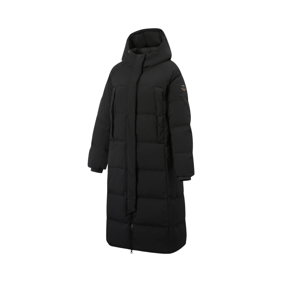 Li-Ning Li Ning Fitness Series Down Jackets Women's Black Hooded Non Detachable Moderate Straight Fit